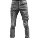 Loom 2025 European And American Cross-Border Personality Trendy Distressed Ripped Motorcycle Skinny Jeans For Men_viptrois.com