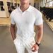 Men's Clothing New Style Trend Slim Summer Simple Half Sleeved Tops Polo Shirt Short Sleeved Men's Thin Knitted Lapel T Shirt_viptrois.com
