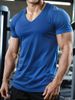 "Men's Performance V-Neck T-Shirt - Moisture Wicking Quick Dry Active Tee For Gym, Running & Casual Wear - Black/White/Gray/Blue/Brown"_viptrois.com