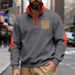 Men's Heavyweight Fleece Zip-Up Hoodie - Winter Stand Collar Pullover With Contrast Patch & Zippered Pockets, Wrinkle-Free_viptrois.com