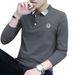 Pulse Men's Ice Silk T-Shirt For Spring And Autumn, Casual Polo Long Sleeve Thin Turn-Down Collar Trendy_viptrois.com