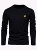 Men's Spring And Autumn Cotton Loose And Comfortable Versatile Eagle Pattern Printed Round Neck Long Sleeve T-shirt Top_viptrois.com