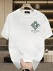 Men's Clothing Men's 100% Cotton Short Sleeve T-Shirt Geometric H Monogram Logo Trendy Brand Summer High Street Loose Fit Top Versatile Niche Style_viptrois.com