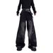 Men's Clothing Autumn And Winter New Black Washed Straight Jeans For Men High Street Vibe Street Design Pants_viptrois.com