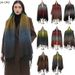 Unisex Women's shawl with floral gradient fringed scarf_viptrois.com