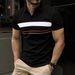 Men's Digital Print Polo Shirt – Breathable Short Sleeve Collared Shirt For Casual & Outdoor Wear (Black, White, Pinkish, Light Blue, Navy Blue)_viptrois.com