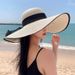Women's Summer With Wide Brim, Foldable Beach Hat, Protection, Beachside Vacation Sun Hat_viptrois.com