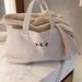 Women’s Bags Spring New Korean Ins Literary Letters Fashion Canvas Lunch Box Bag Simple Hand Tote Bag Trend_viptrois.com