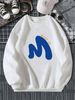 Men's Loose Casual Fashion M WAKE UP Letter Printed Round Neck Long Sleeved Sweatshirt For Autumn And Winter_viptrois.com