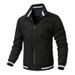 Men's Lightweight Stand Collar Jacket - Waterproof Windbreaker With Multi-Pockets, Slim Fit Zippered Casual Coat For Spring/Fall_viptrois.com
