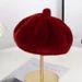 New Beret Pumpkin Fur Women's Raffia Style Winter Versatile Plush Hat For Women_viptrois.com
