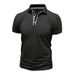 Men's Clothing Men's Short Sleeved Polo Shirt Men's Lapel Jacquard T Shirt Splicing Top_viptrois.com