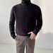 Men's Clothing Slim Fit High Neck Sweater - Soft Knit Pullover For Autumn & Winter - Lightweight Warm Casual Turtleneck Top (White, Black, Beige)_viptrois.com