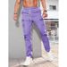 Men's Casual Sports Zipper Decorative Cargo Pants Waist Drawstring Men's Plus-size Woven Cargo Pants_viptrois.com