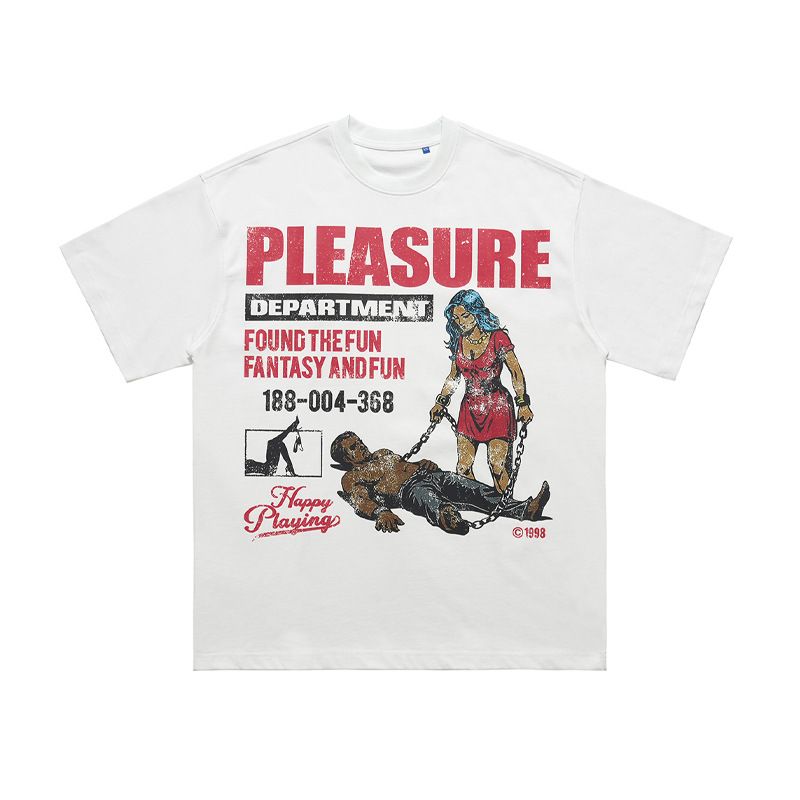 American Style Trendy Brand 315G Letter Print Loose Cotton Short Sleeve T-Shirt Unisex Top_viptrois.com