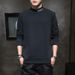 Double Sided Velvet Hoodie Men's Long Sleeved T-Shirt Base Shirt Solid Color Round Neck Trendy Knitted Sweater 846_viptrois.com