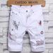 Men's Clothing White Ripped Jeans Men's Loose Casual Summer New Style Five Point Pants Men's Shorts Trendy Mid Length Pants_viptrois.com