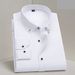 Men's Clothing Elastic Wrinkle Free White Button Down Shirt For Men Long Sleeved Business Casual Non Iron_viptrois.com