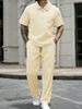 2026 Summer Men's Casual Sportswear Jacket With Collar And Zipper, Short Sleeve Pants, Casual Fashion Polo Shirt_viptrois.com