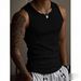 Men's Clothing Patchwork Tank Top For Men Summer Sports Fitness Tight Fit Coarse Ribbed High Elasticity And Breathability Style_viptrois.com