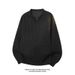 Fishbone Pattern American Henry Neck Sweater Men's Autumn Heavy Thousand Bird Grid Long-sleeved T-shirt Polo Inner Bottoming Shirt_viptrois.com