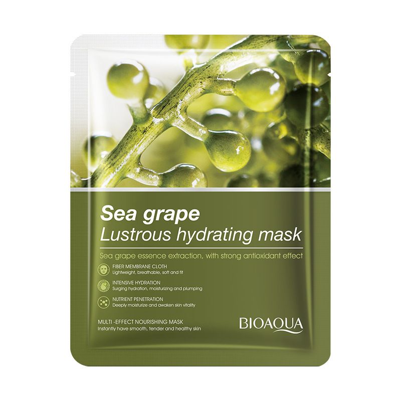 BIOAOUA Sea Grape Brightening Hydrating Mask 25g/1 Piece, Moisturizing And Brightening Skin Care Products_viptrois.com