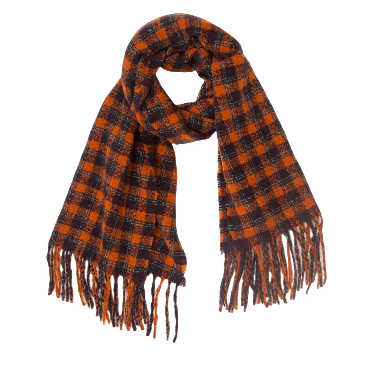 Unisex Shawl bib women's fashion thickened small plaid fringe scarf shawl_viptrois.com