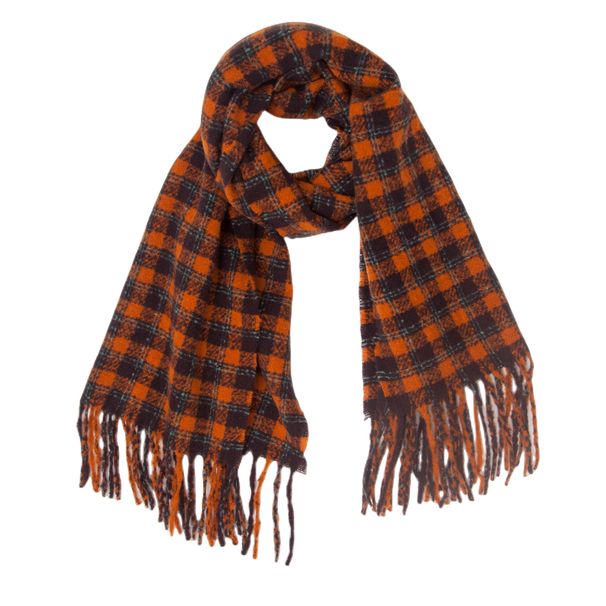 Unisex Shawl bib women's fashion thickened small plaid fringe scarf shawl_viptrois.com