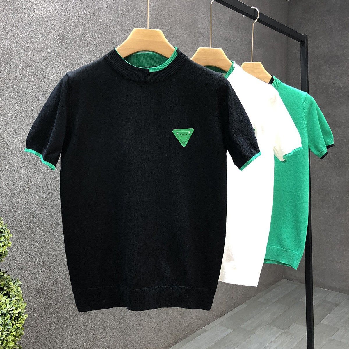 Men's Streetwear Knit Short Sleeve Sweater - Trendy Crew Neck Slim Fit T-Shirt For Layering, Breathable Stretch Cotton Blend_viptrois.com