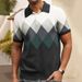 Men's Summer New Short Sleeved Diamond Patterned Jacquard Sweater Business Polo Shirt Men's 2025_viptrois.com