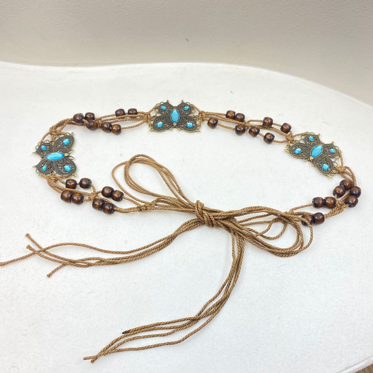 Belt Chain 1pc Ladies Decoration Handmade Braided Personalized Waist Jewelry Metal Butterfly Belt Chain_viptrois.com