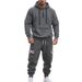 Men's Fleece-Lined Hoodie & Jogger Set – Winter Workwear-Inspired Casual Outfit For Outdoor & Streetwear (Black, Khaki, Grey, Navy, Charcoal)_viptrois.com