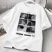 【DORAE】Unisex Oversized T-shirt (100% Cotton) Off-White ("FREEDOM WARRIOR Photo Collage" Print & Minimalist Street Casual Design)_viptrois.com