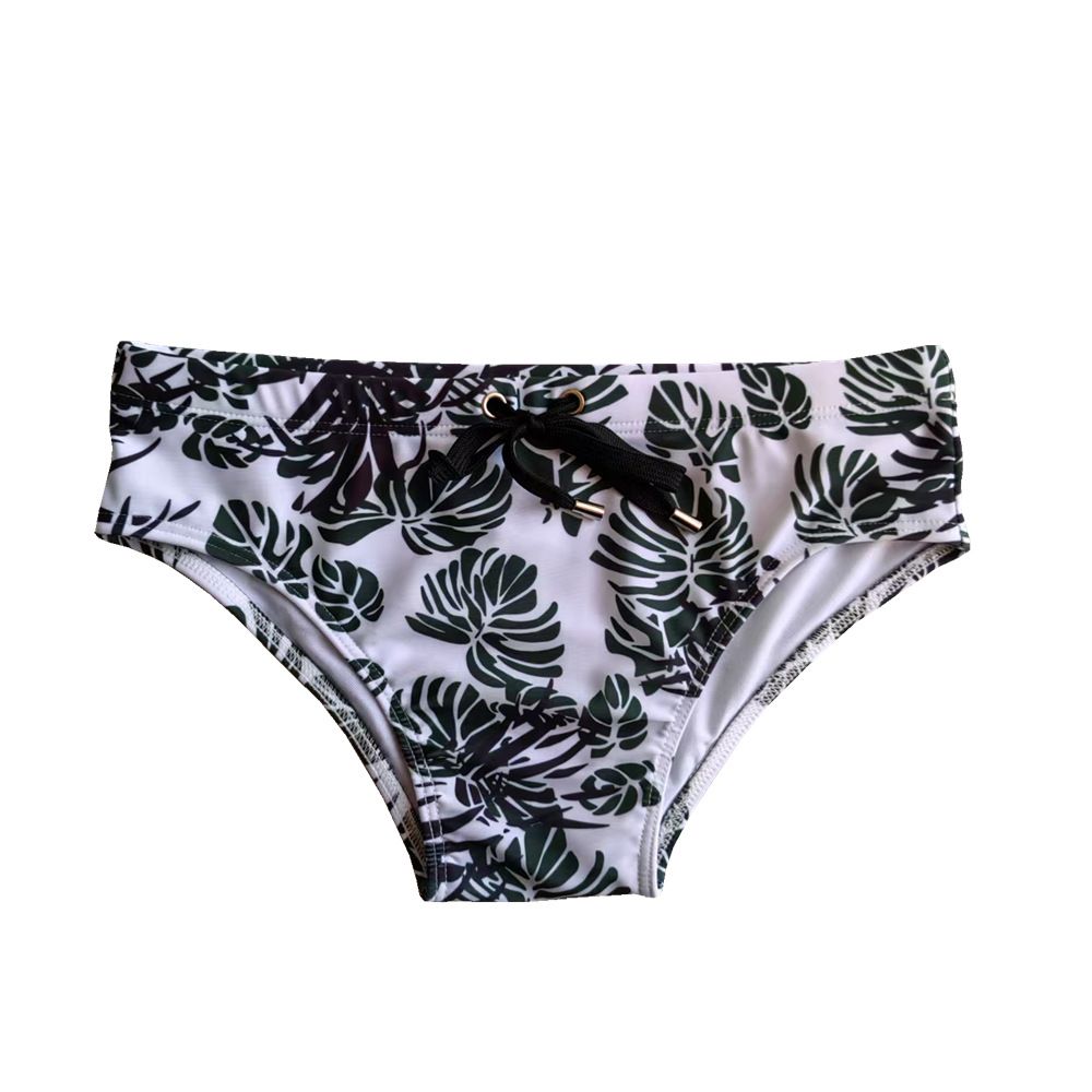 New Low-waist Drawstring Men's Swimming Trunks With Printed Design, Extremely Sexy, With Double-layer Lining On The Inside For Anti-transmission._viptrois.com