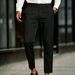 Men's Clothing Slim Fit Business Trousers Solid Color Casual Summer Thin Long Pants_viptrois.com