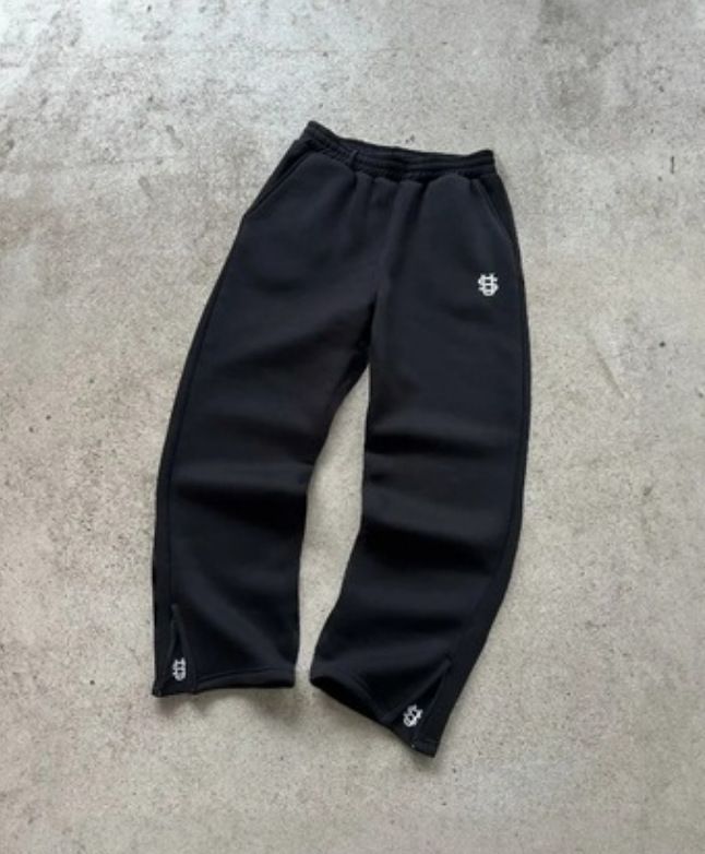 Men's Clothing Unisex Embroidered Print Wide Leg Pants - Trendy Streetwear Couple Joggers (S-3XL) - Soft Polyester Blend For Ultimate Comfort_viptrois.com
