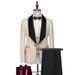 Men's Clothing New Jacquard Men's Suit Green Collar Single Button 3 Piece Suit Large Size Wedding Dress Specially_viptrois.com