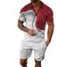 2025d Men's Short Sleeve Shirt With Zipper And Turn-down Collar, 3D Printed Polo Set_viptrois.com