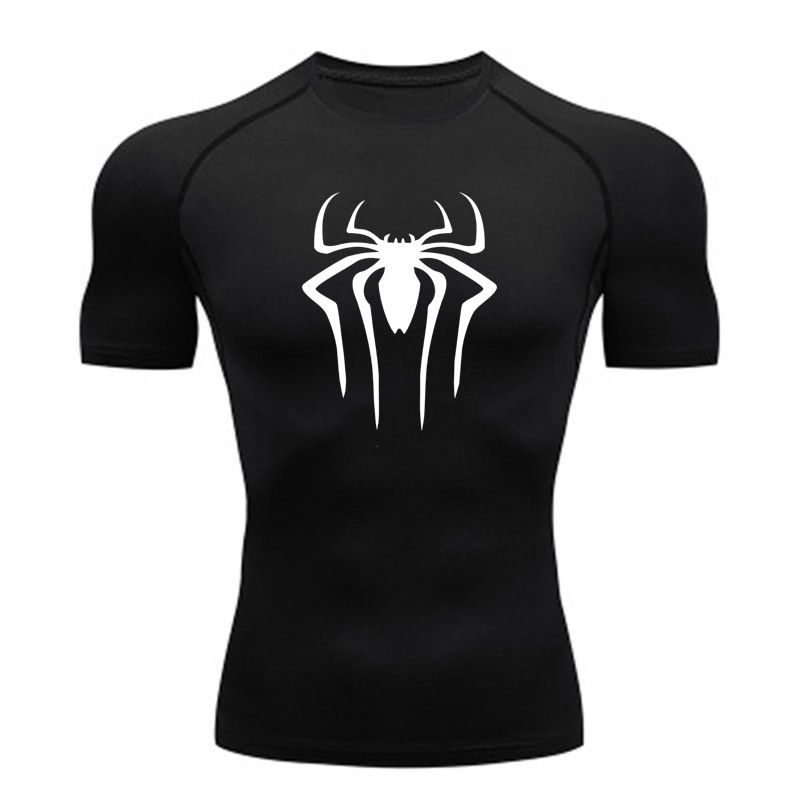 Men's Fitness Sports Running Tight Round Neck T-shirt Compression Quick Drying_viptrois.com