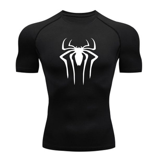 Men's Fitness Sports Running Tight Round Neck T-shirt Compression Quick Drying_viptrois.com