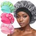 Cross Border New Satin Double Layer Sleeping Cap Pastoral Style Versatile Mesh Bronzing Hair Care Cap Elastic Headband Chemotherapy Cap_viptrois.com