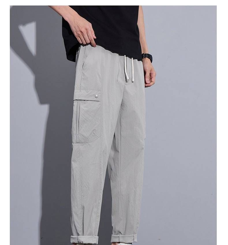 Men's Utility Cargo Pants - Lightweight Workwear Trousers With Multi-Pockets For Casual & Streetwear_viptrois.com
