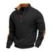 The New Spring And Autumn High-neck Half-lapel Zipper Hoodie Is Fashionable, Simple And Retro For Men Going Out_viptrois.com