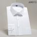 Men's Solid Color Long Sleeve Dress Shirt, Wrinkle-Free Business Casual Slim Fit Shirt For Office Formal Wear,_viptrois.com