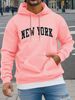 Men's Autumn And Winter Casual Fashion Loose Hooded Sweatshirt New York 1998 Print Warm Long Sleeved Pullover_viptrois.com