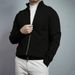 Men's Slim Fit Knit Cardigan Spring New Arrival Double Zipper Stand Collar Solid Color High End Comfortable Light Luxury Simple Outerwear_viptrois.com
