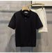 Men's Clothing Summer New Ins Lapel Short Sleeved Polo Shirt Men's Light Luxury All Match Solid Color Plaid Texture T Shirt_viptrois.com