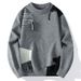 Cross Border Wholesale New Fashion Knitted Pullover Men's Long Sleeve Black, White And Gray Spot Full Order Breathable Loose_viptrois.com