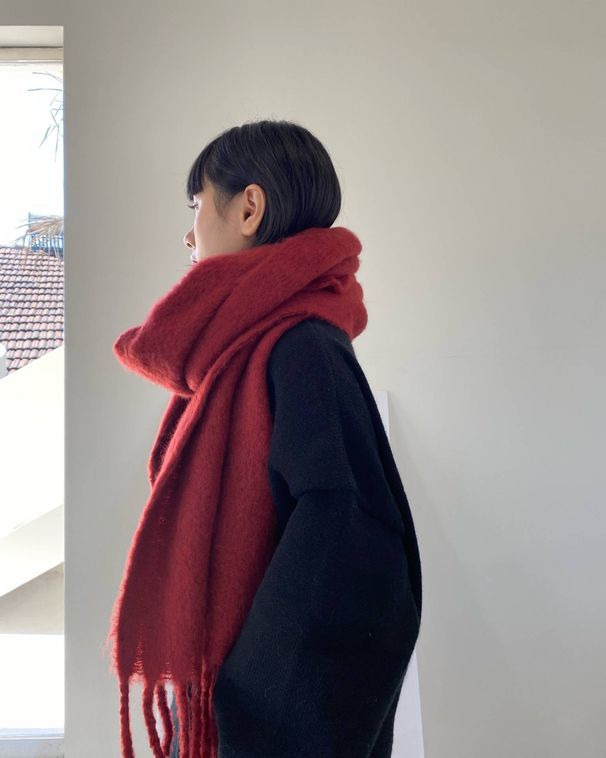 Solid color fashionable scarf for warmth and winter thick scarf_viptrois.com