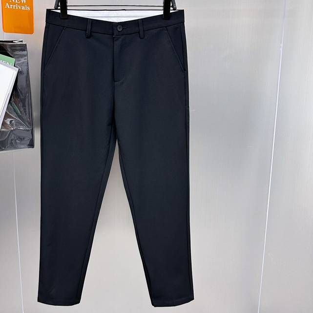 Men's Clothing New Dark Gray Casual Pants Simple Small Foot Business Men's Slightly Elastic Trousers _viptrois.com
